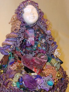 beaded art doll